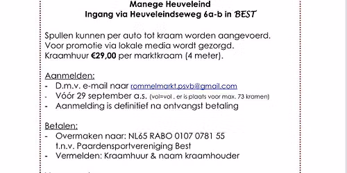Best(s)e overdekte rommelmarkt 25 oktober